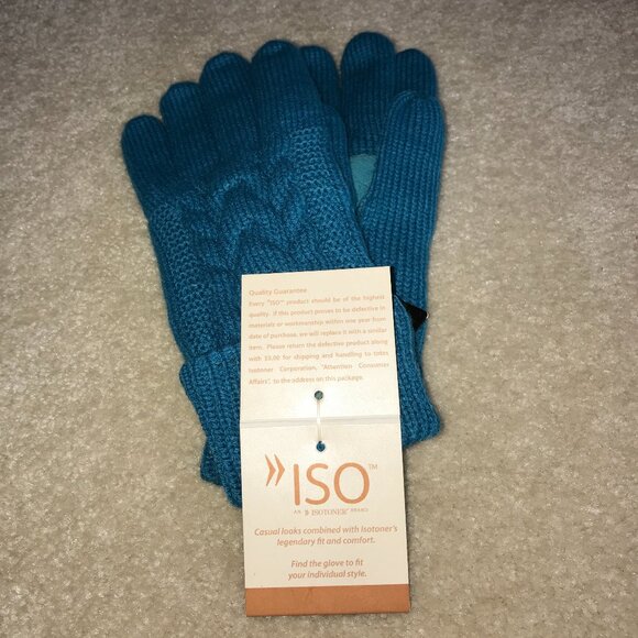 Isotoner Thinsulate Mittens — Bright Teal — One Size — NWT - Picture 2 of 8